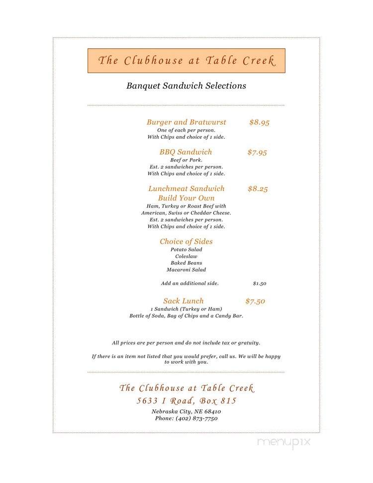 Tabla Creek - Nebraska City, NE menu_pic