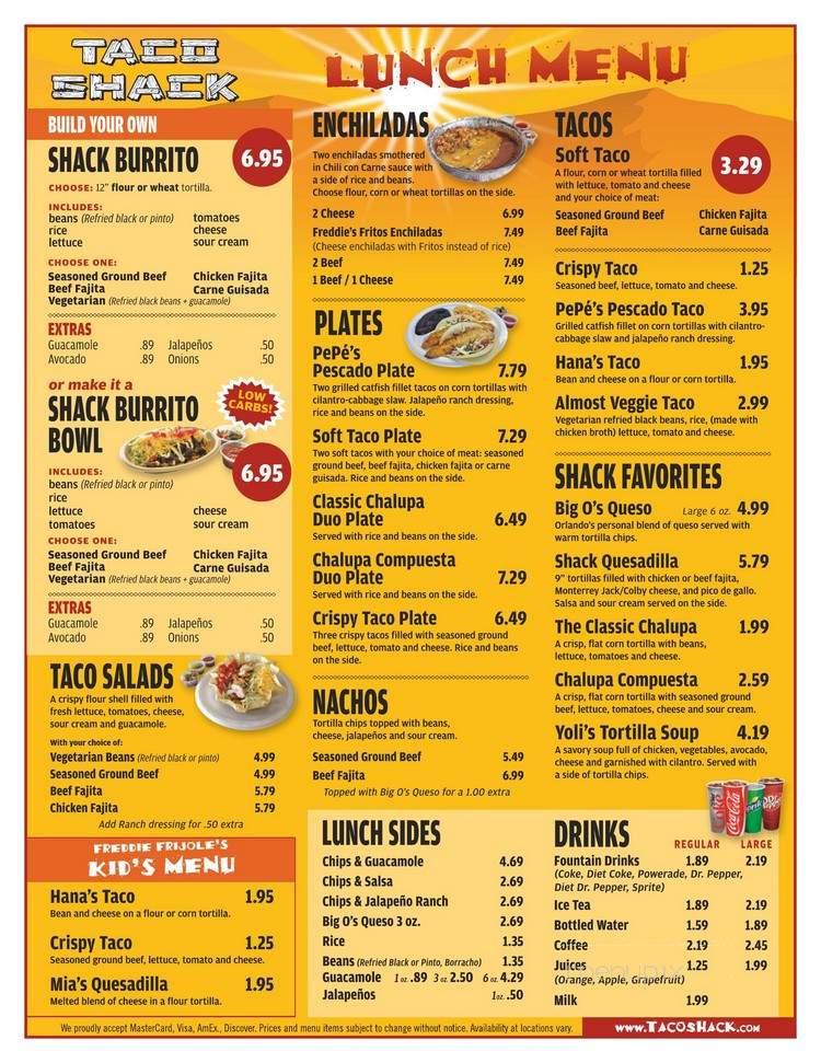 Taco Shack - Austin, TX menu_pic