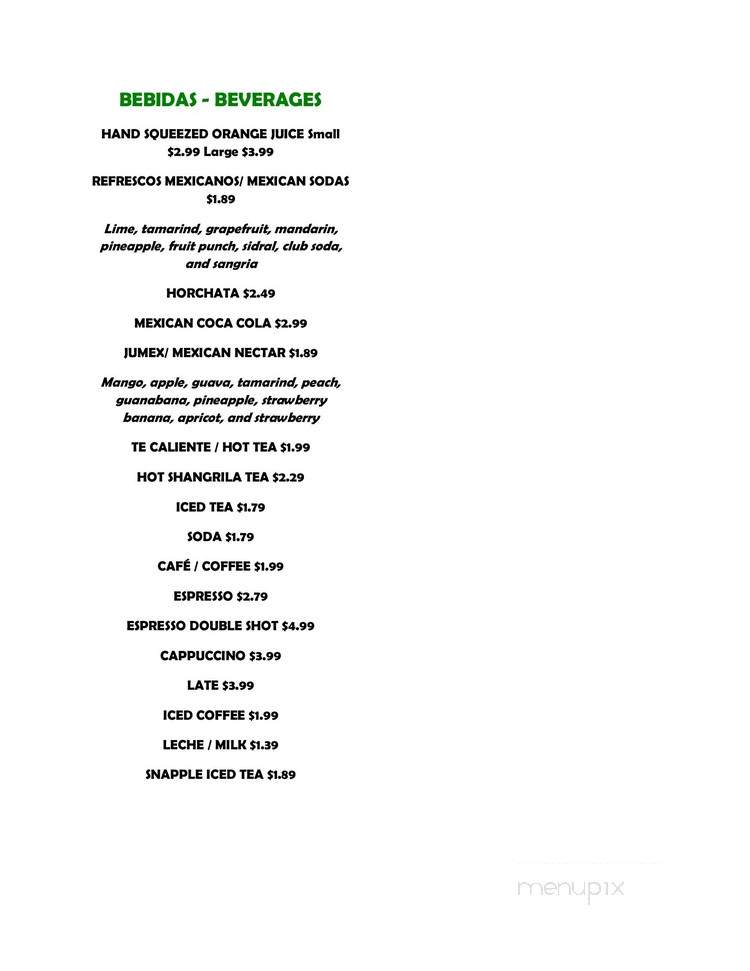 Taste of Mexico - Princeton, NJ menu_pic