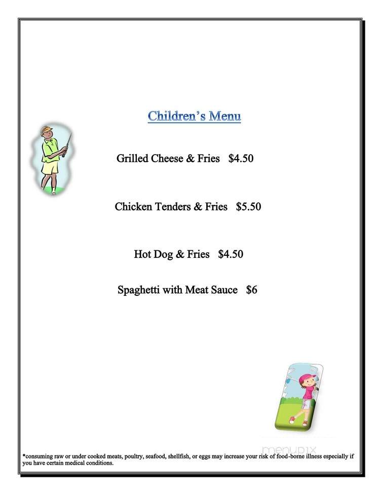 The Club Restaurant & Pub - Newport, VT menu_pic