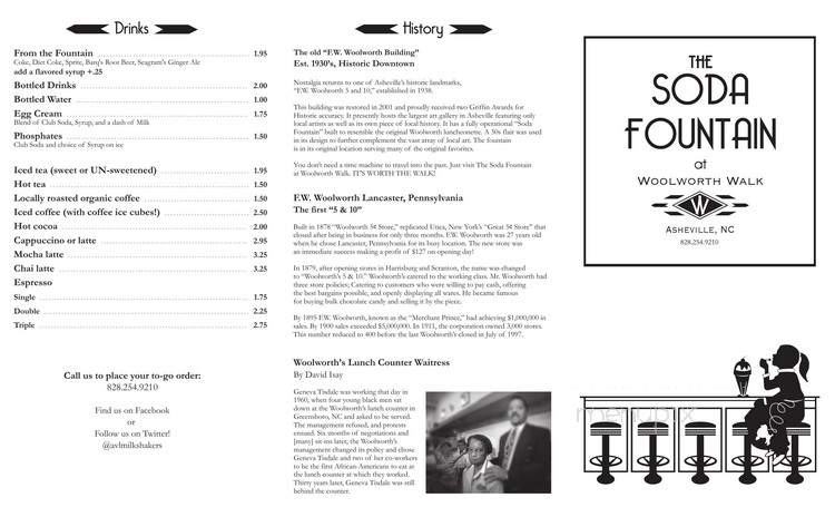 The Soda Fountain - Asheville, NC menu_pic