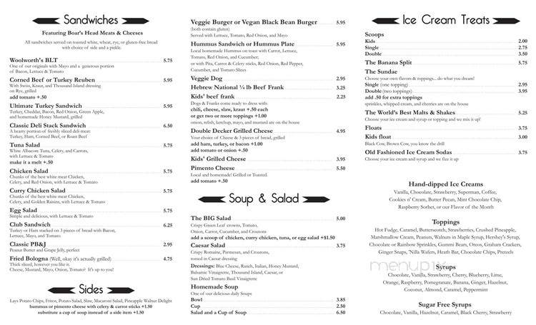 The Soda Fountain - Asheville, NC menu_pic