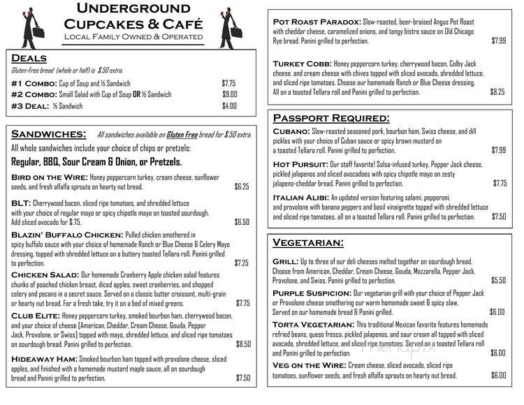 The Underground Cupcake Co & Cafe - Bloomington, IN menu_pic