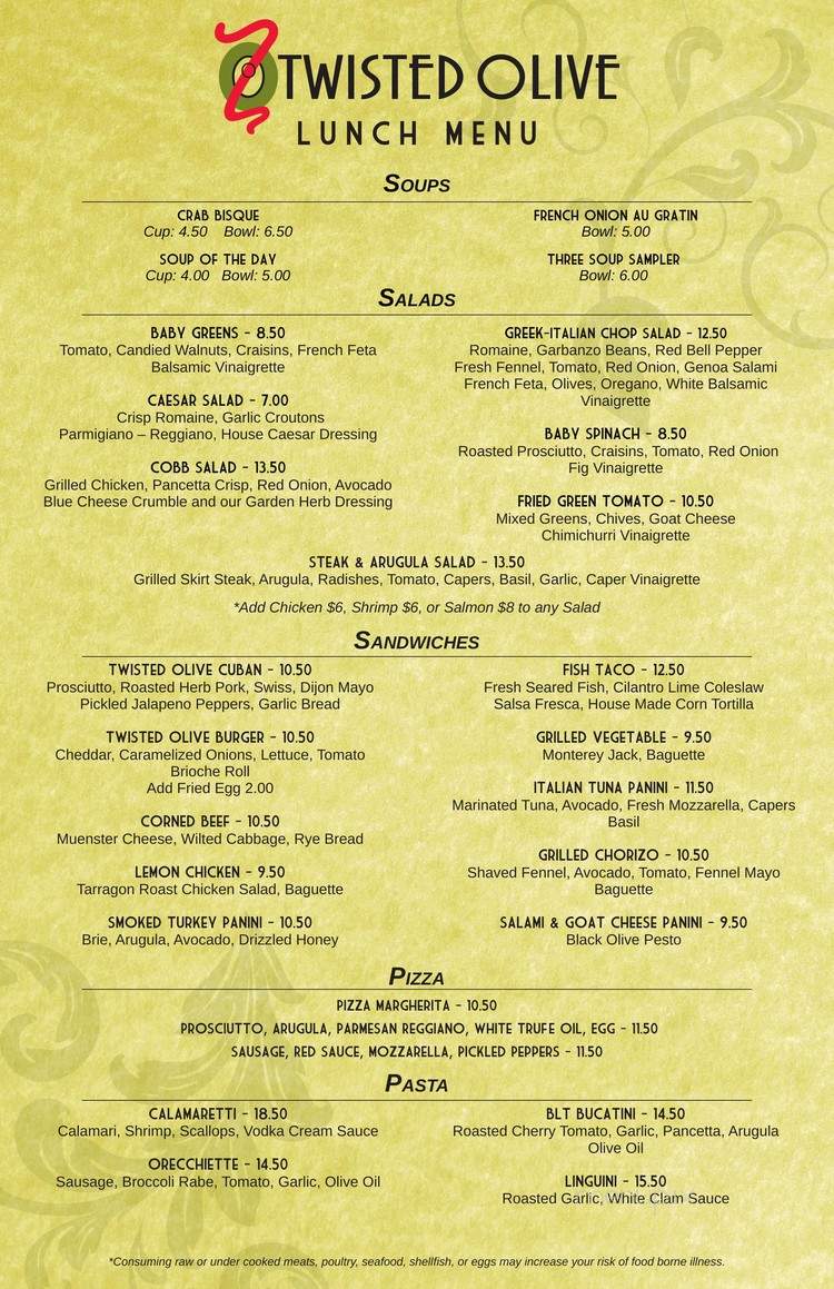 Twisted Olive - Bethlehem, PA menu_pic