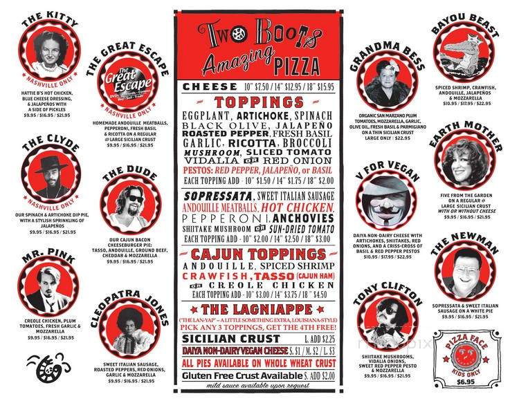 Two Boots Pizza - Nashville, TN menu_pic