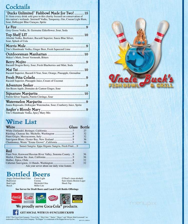 Uncle Buck's Fishbowl and Grill - Destin, FL menu_pic