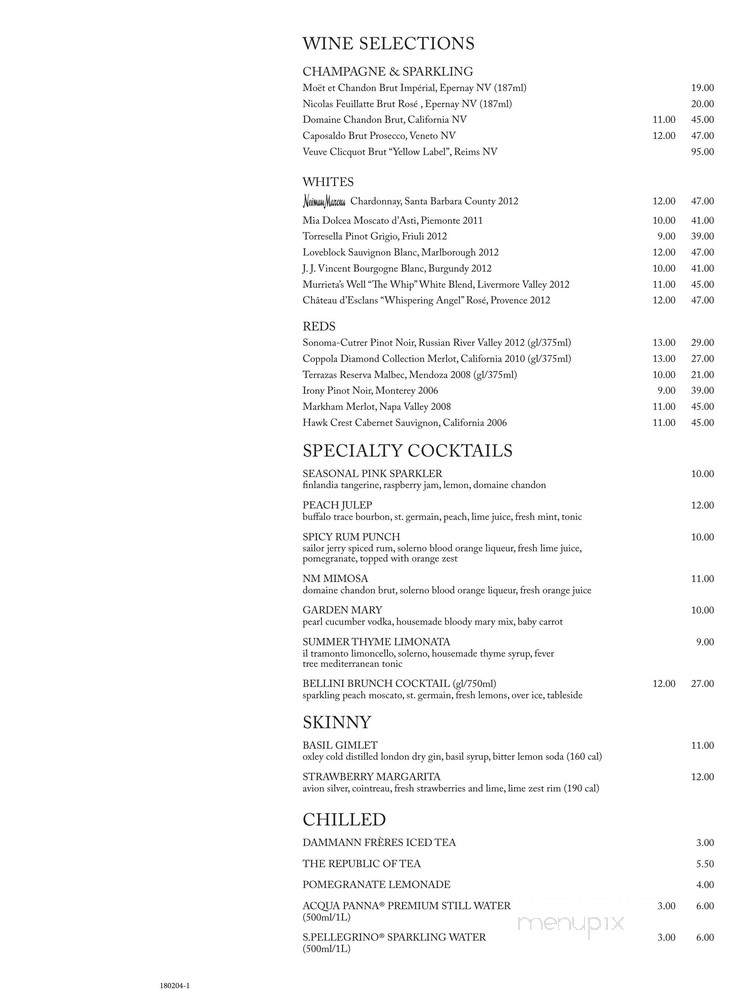 Zodiac at Neiman Marcus - Fort Worth - Fort Worth, TX menu_pic
