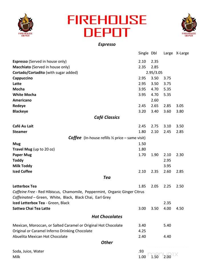 Firehouse Depot - Harvard, IL menu_pic