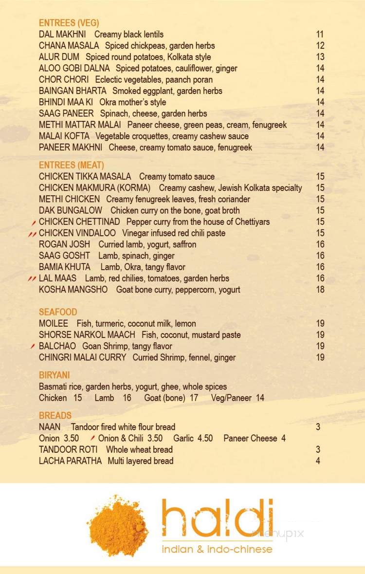 Haldi - New York, NY menu_pic