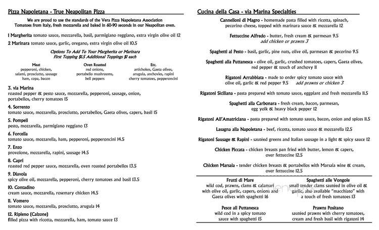 Via Marina - Des Moines, WA menu_pic