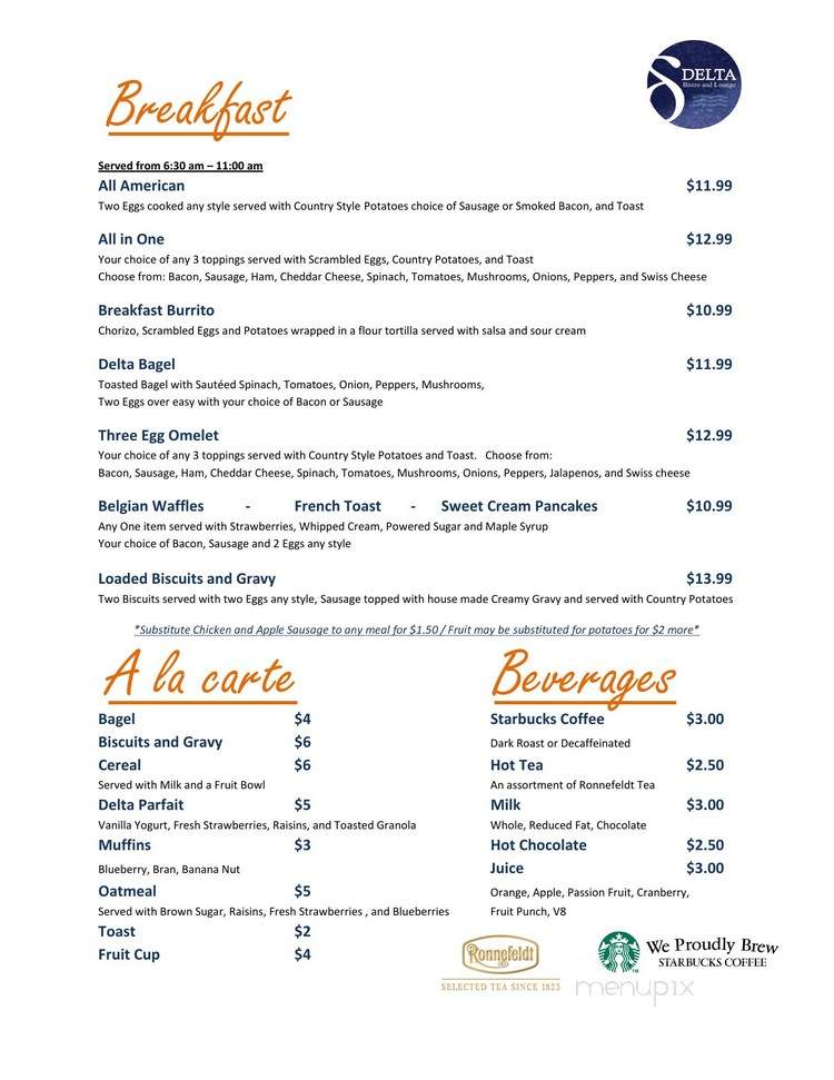 Delta Bistro and Lounge - Stockton, CA menu_pic