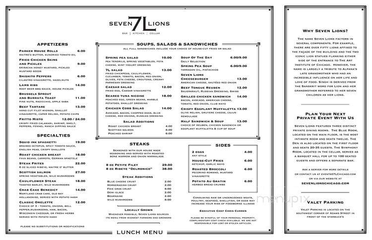 Seven Lions - Chicago, IL menu_pic