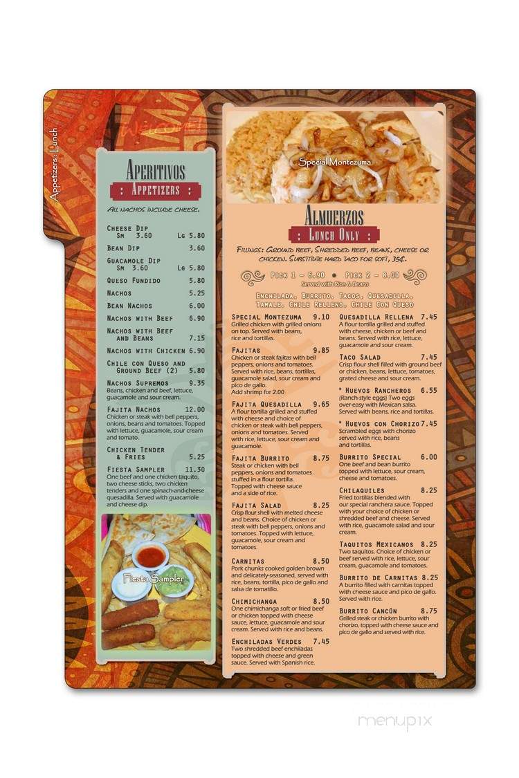 Montezuma Mexican Restaurant - Chambersburg, PA menu_pic