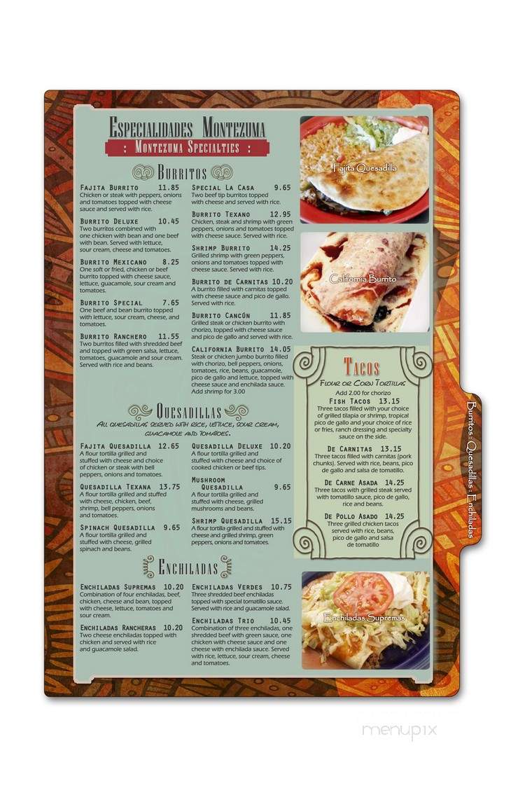Montezuma Mexican Restaurant - Chambersburg, PA menu_pic