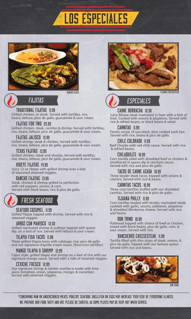 Los Rancheros - Petersburg, IL menu_pic