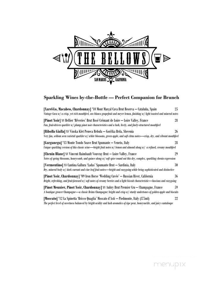 The Bellows - San Marcos, CA menu_pic