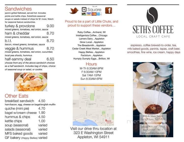 Seth's Coffee & Bake Shop - Little Chute, WI
