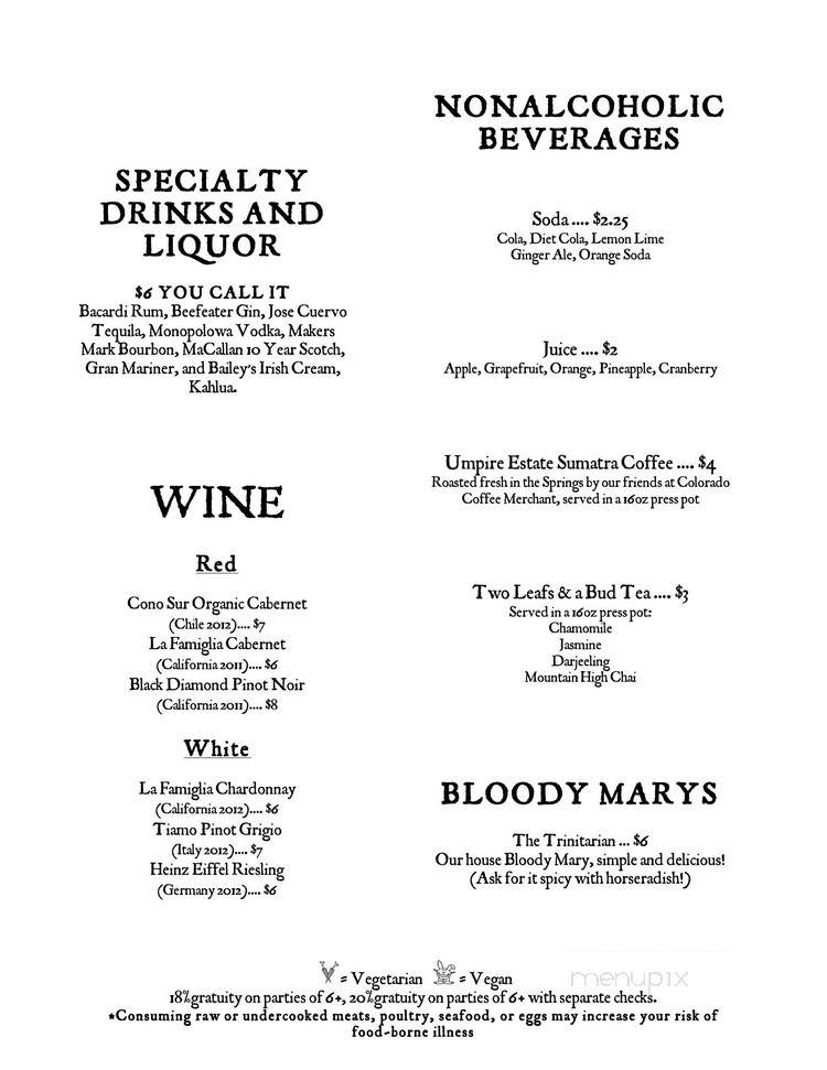 Trinity Brewing - Colorado Springs, CO menu_pic