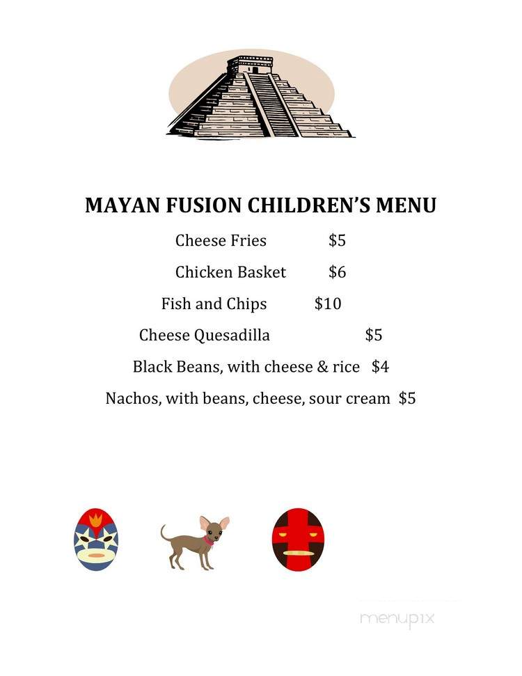 Mayan Fusion - Fort Bragg, CA menu_pic