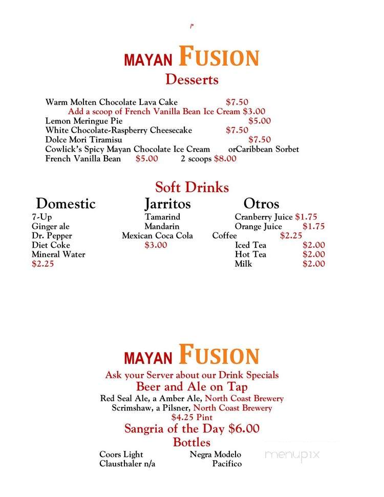 Mayan Fusion - Fort Bragg, CA