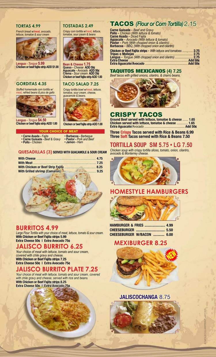 Taqueria Jalisco - Kenedy, TX menu_pic