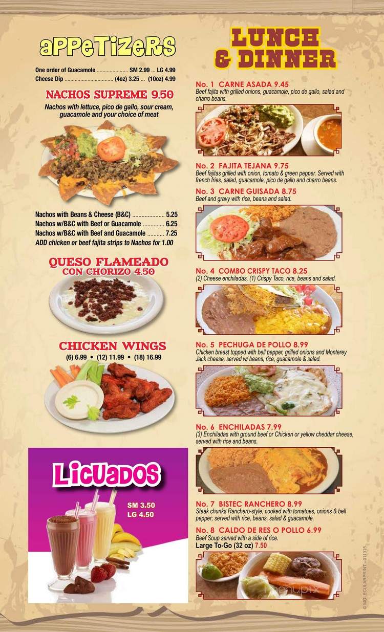Taqueria Jalisco - Kenedy, TX menu_pic