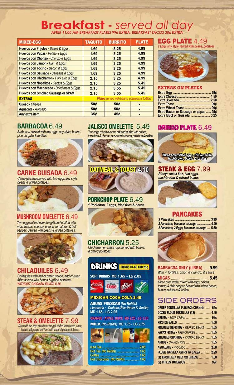 Taqueria Jalisco - Kenedy, TX menu_pic