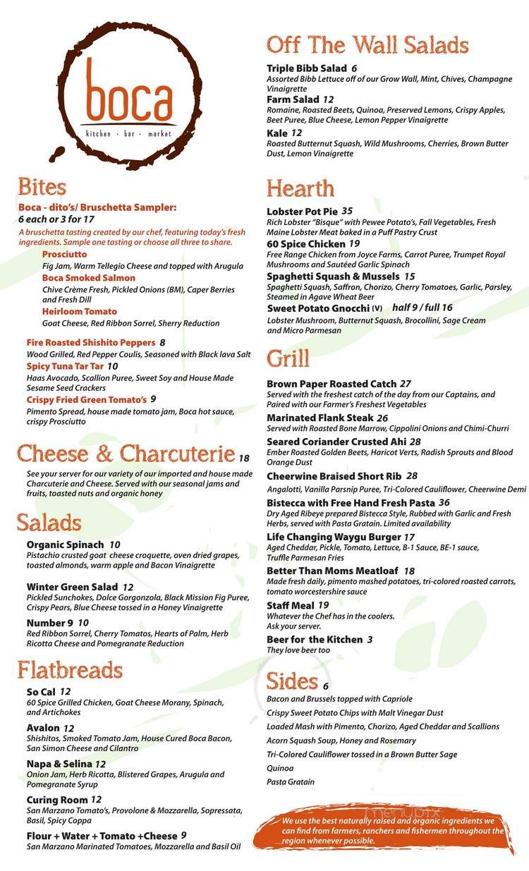Boca - Winter Park, FL menu_pic
