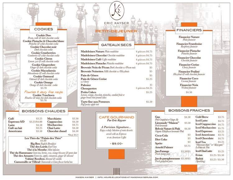Maison Kayser - New York, NY menu_pic
