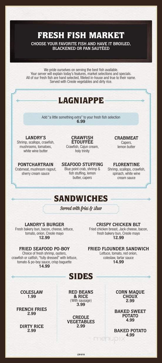 Menu Of Landry s Seafood House In Lake Charles LA 70601 menu-of-landry-s-seafood-house-in-lake-charles-la-70601