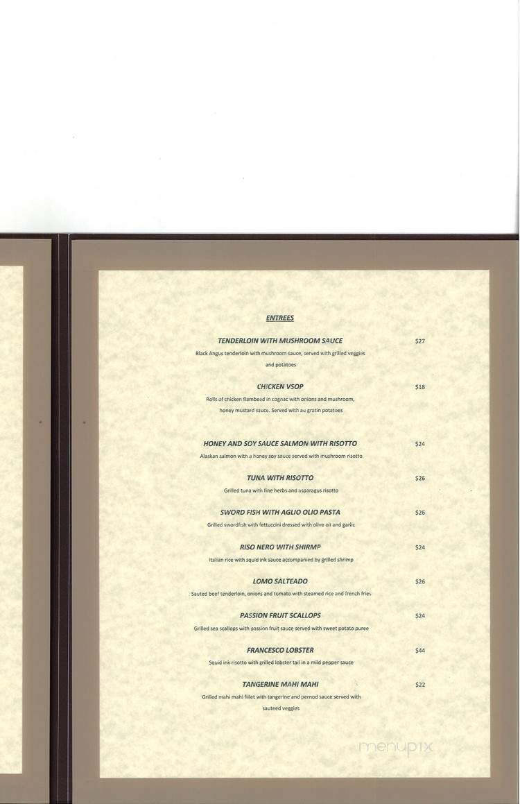 Francesco at the Towers - Key Biscayne, FL menu_pic
