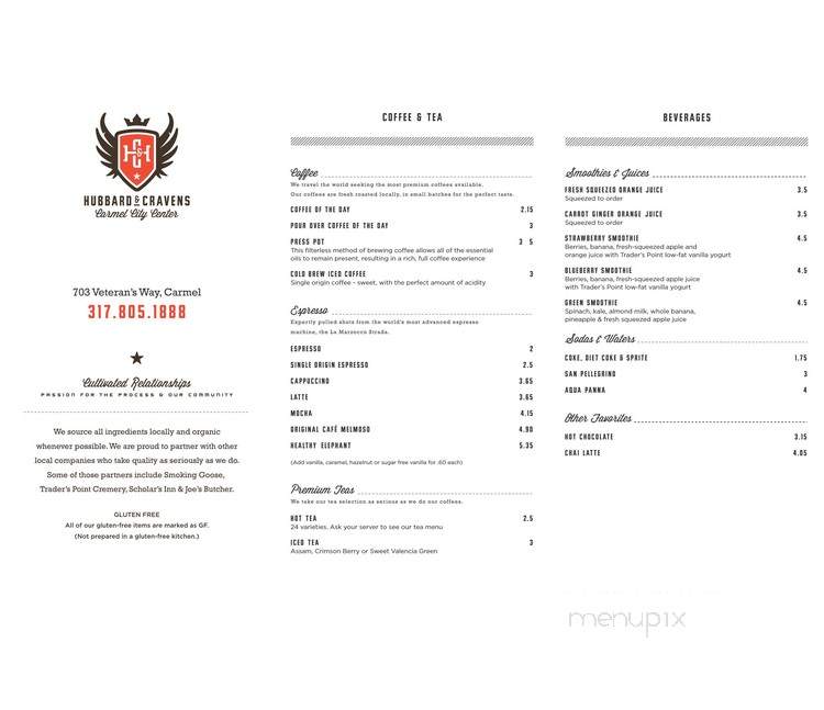 Hubbard & Cravens - Indianapolis, IN menu_pic