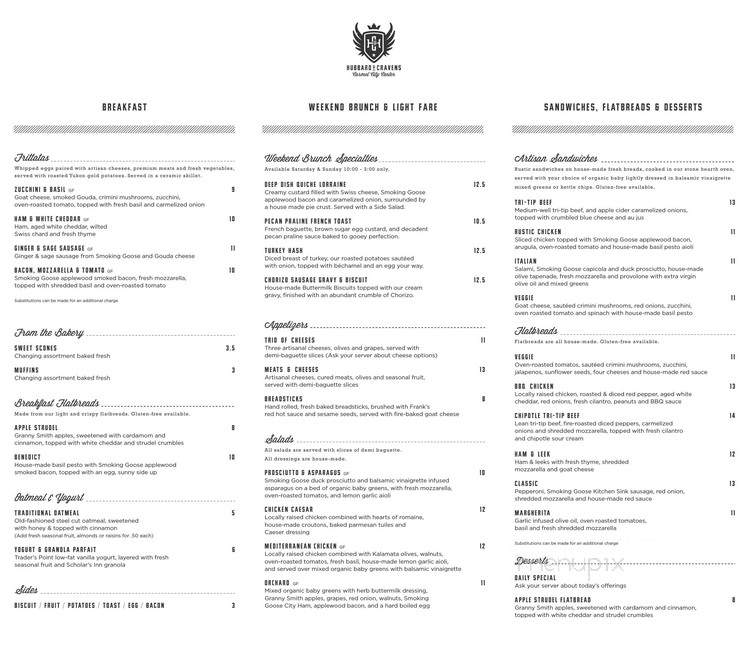 Hubbard & Cravens - Indianapolis, IN menu_pic
