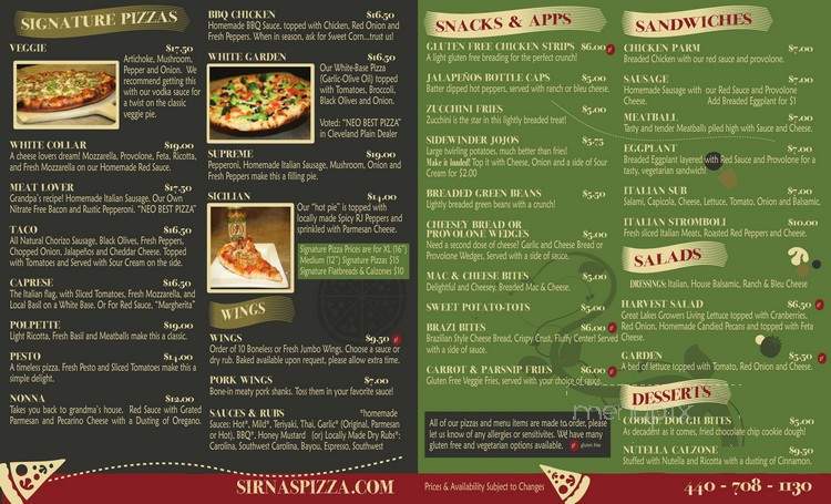 Sirna's Pizzeria - Chagrin Falls, OH