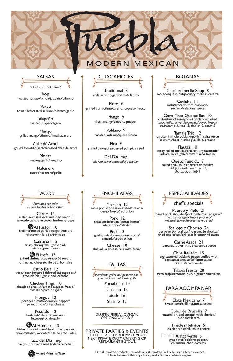 Puebla - St Charles, IL menu_pic