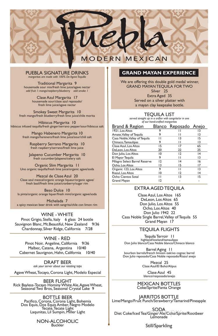 Puebla - St Charles, IL menu_pic