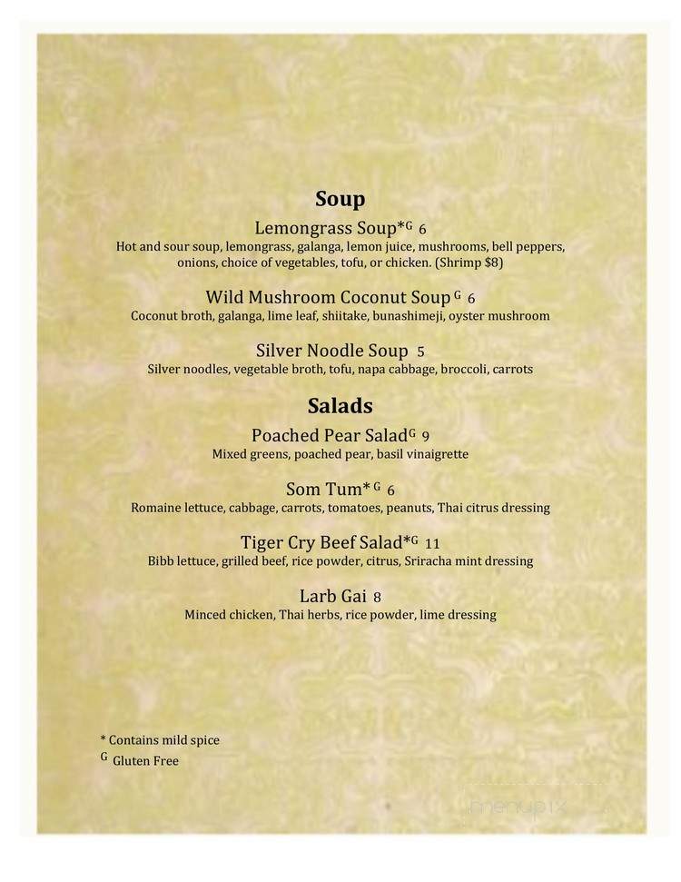Nadias Thai Restaurant - Willow Grove, PA menu_pic