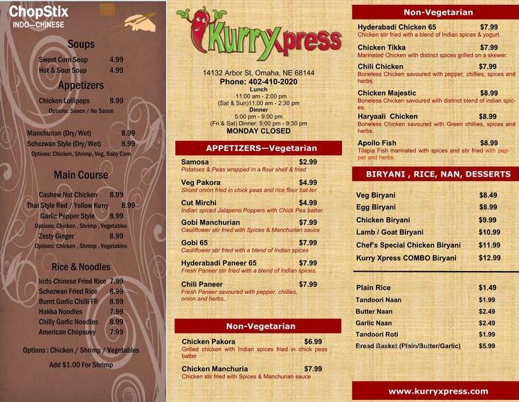 Kurry Xpress - Omaha, NE menu_pic