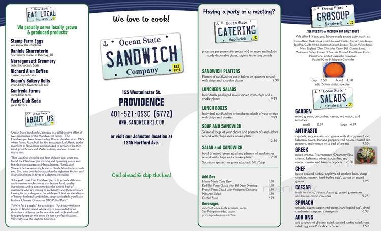 Ocean State Sandwich Company - Providence, RI menu_pic