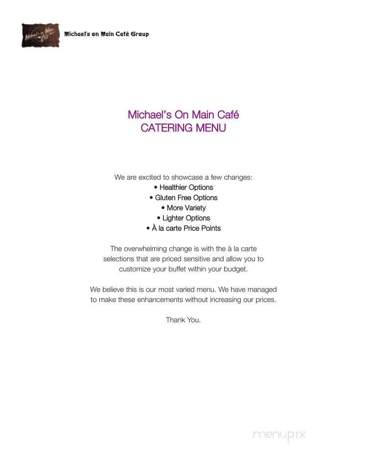 Michael's on Main Cafe - Chicago, IL menu_pic