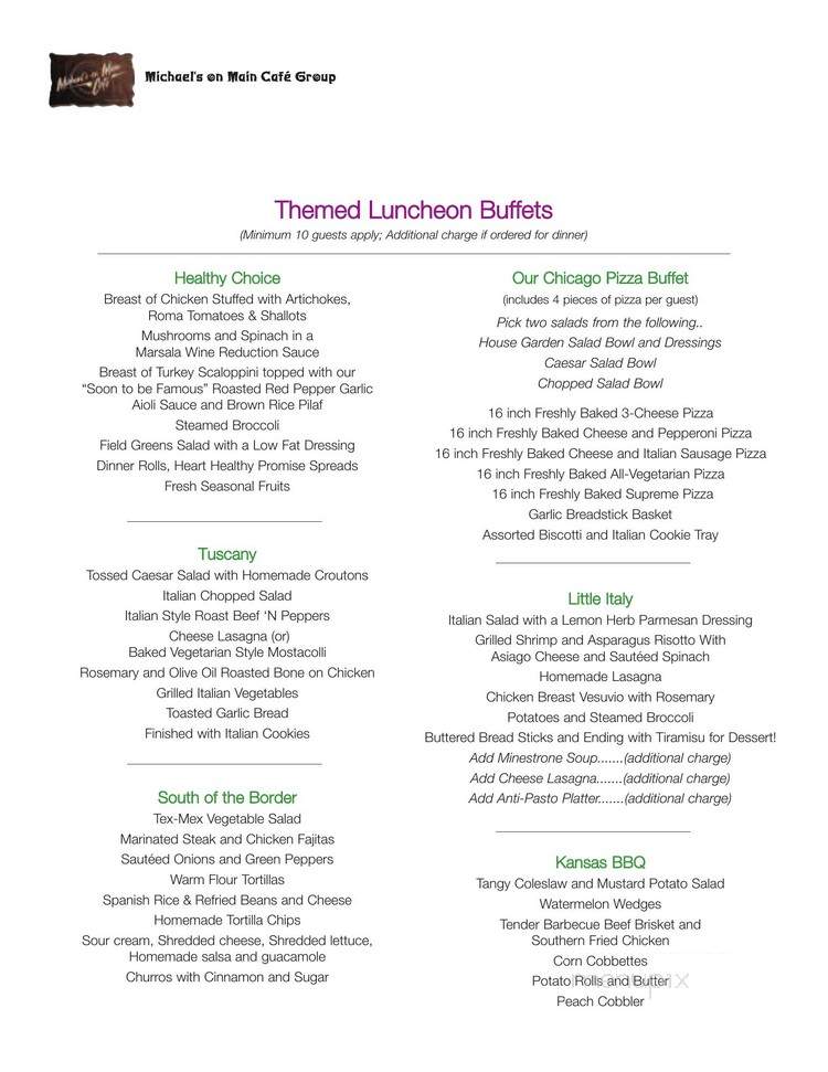 Michael's on Main Cafe - Chicago, IL menu_pic