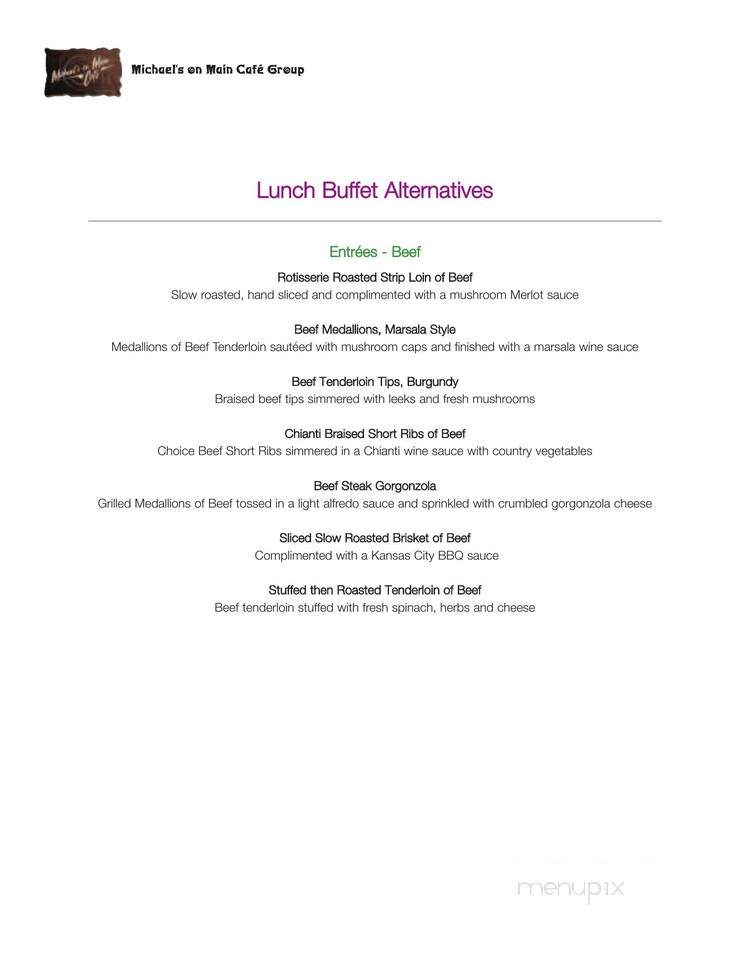 Michael's on Main Cafe - Chicago, IL menu_pic