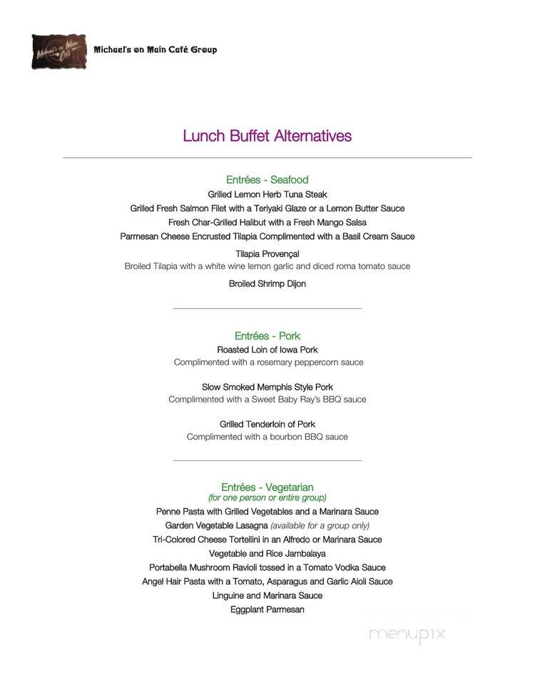 Michael's on Main Cafe - Chicago, IL menu_pic