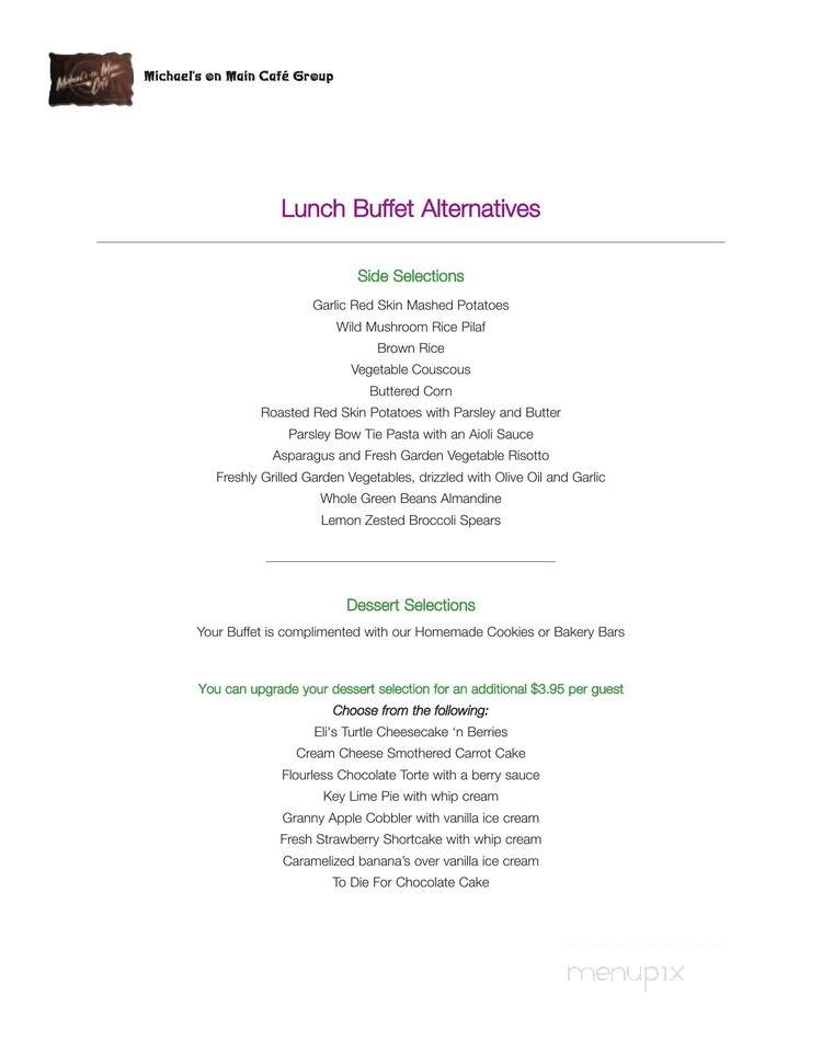 Michael's on Main Cafe - Chicago, IL menu_pic
