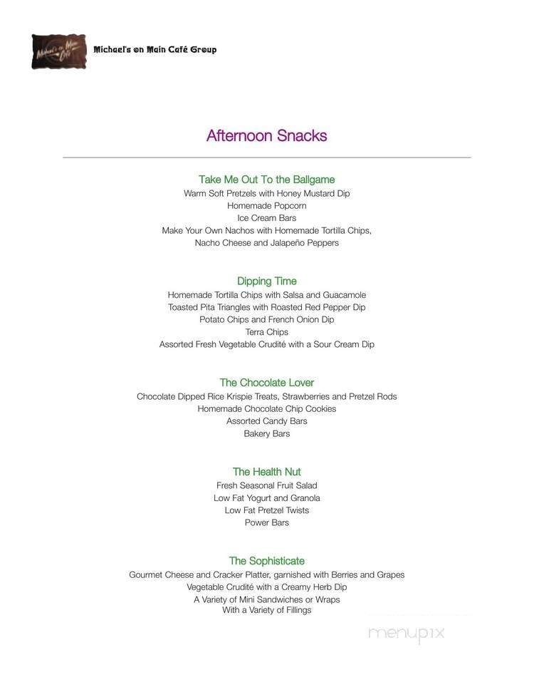 Michael's on Main Cafe - Chicago, IL menu_pic
