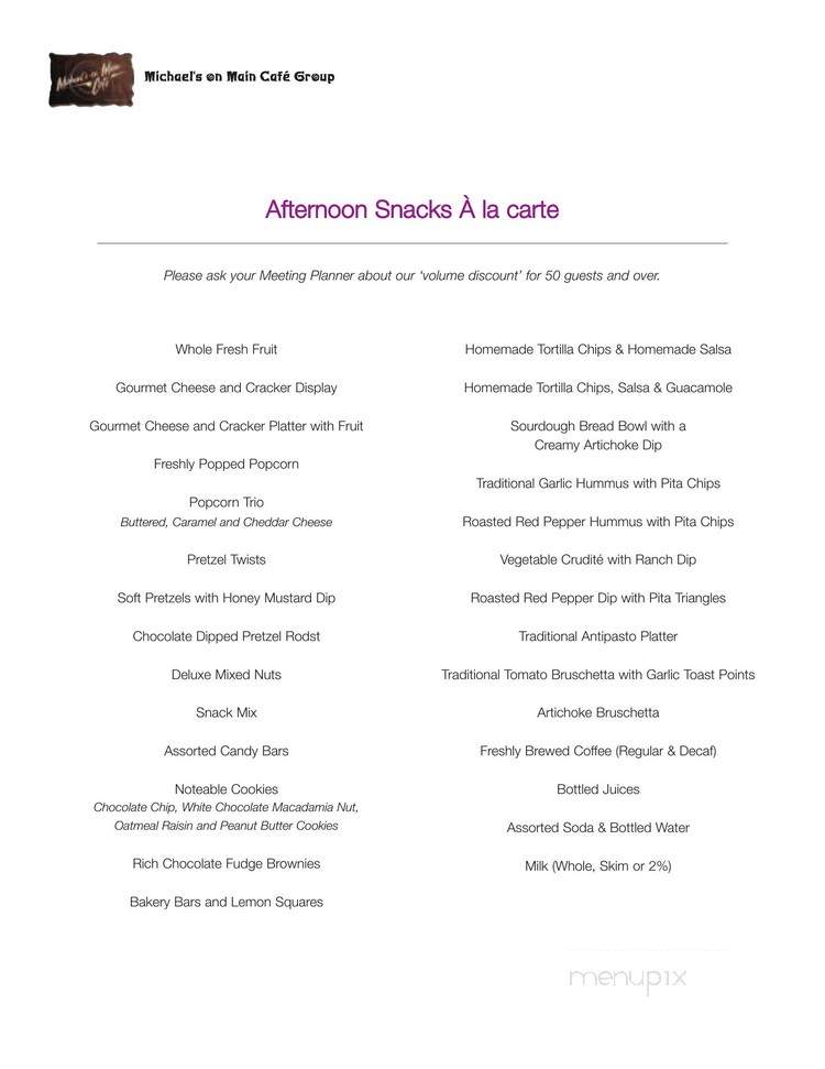 Michael's on Main Cafe - Chicago, IL menu_pic