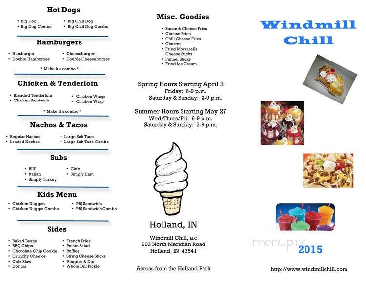 Windmill Chill - Holland, IN menu_pic