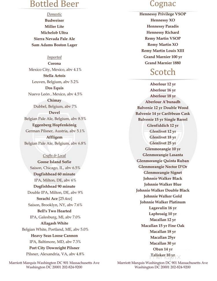 The Dignitary - Washington, DC menu_pic