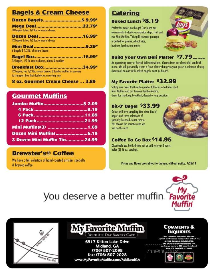My Favorite Muffin - Columbus, GA menu_pic