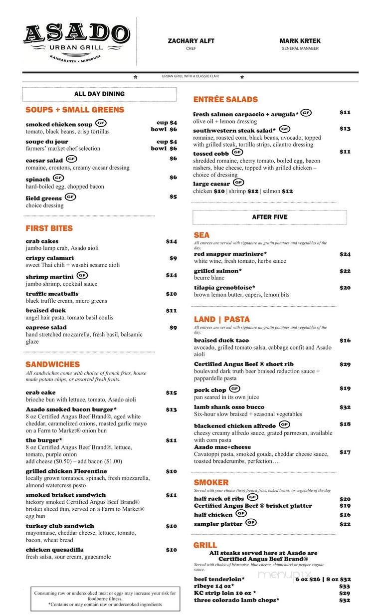 Asado Urban Grill - Kansas City, MO menu_pic